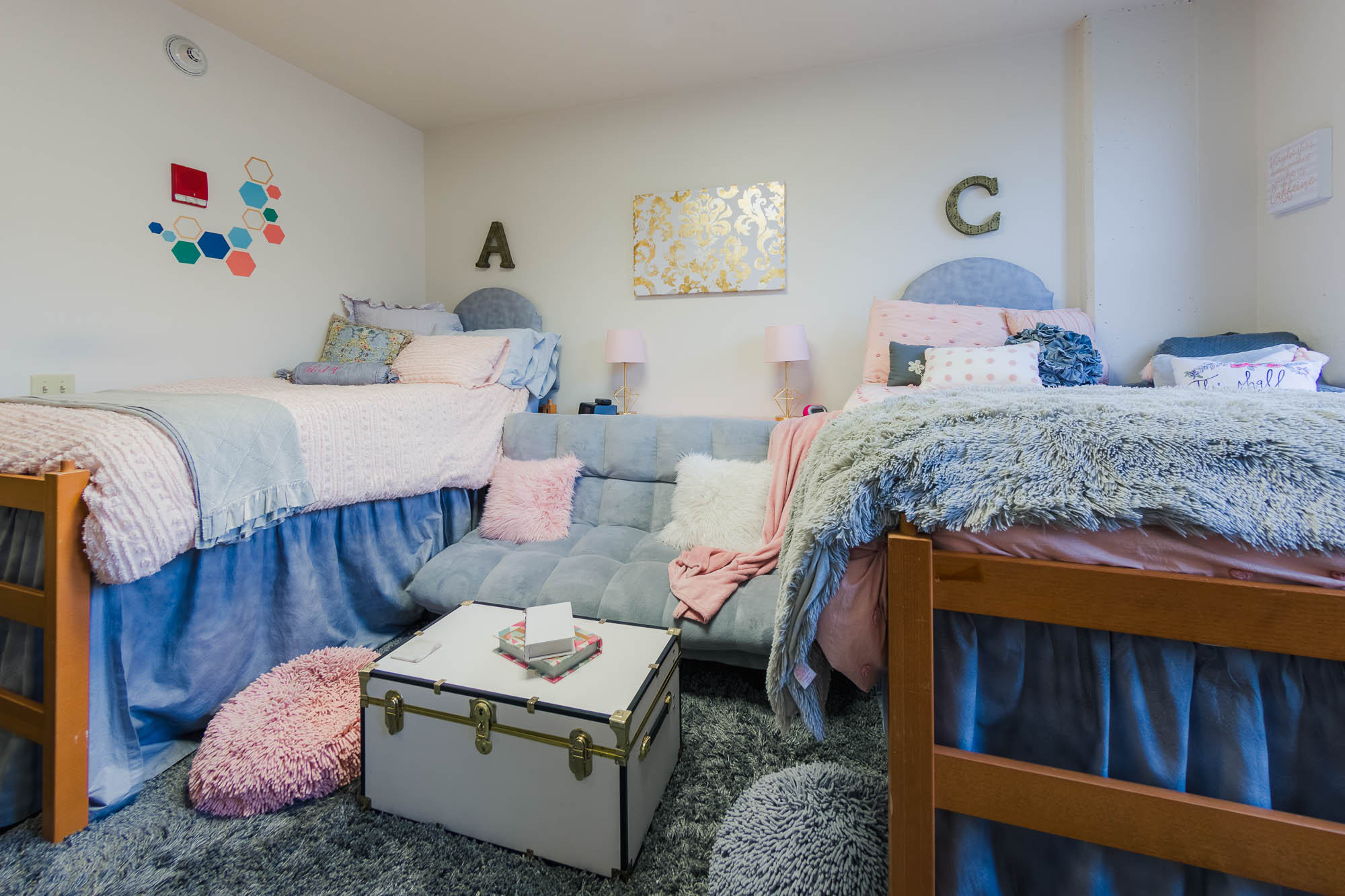 A double room in Ogg Residence Hall in 2018