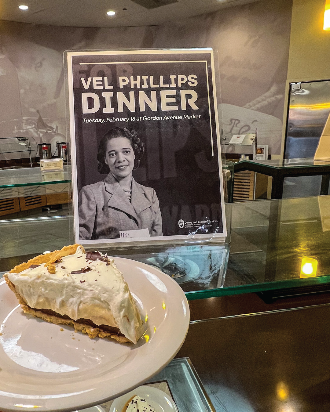 Vel Phillips dinner dessert menu item