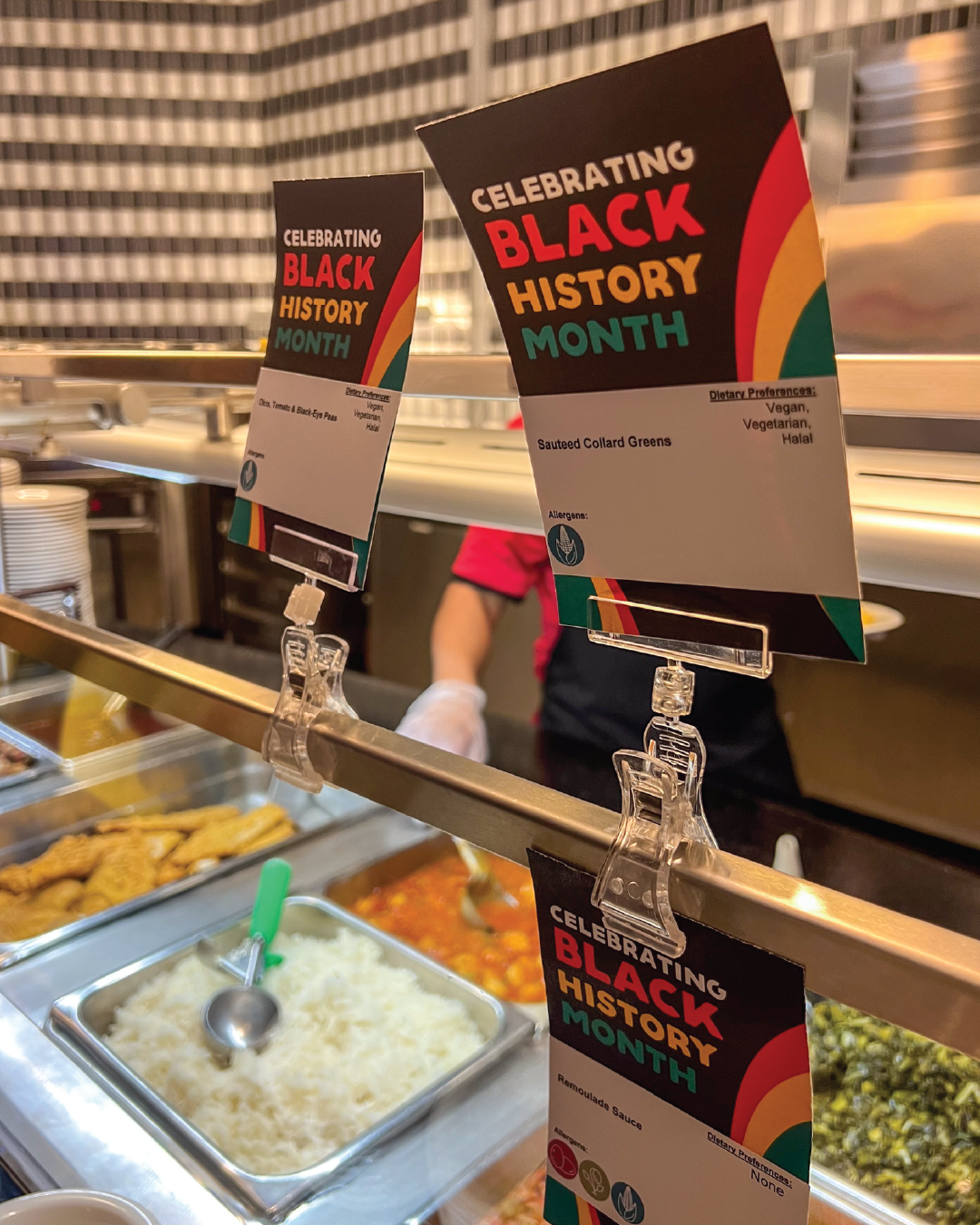 Black History Month Dinner menu line signs