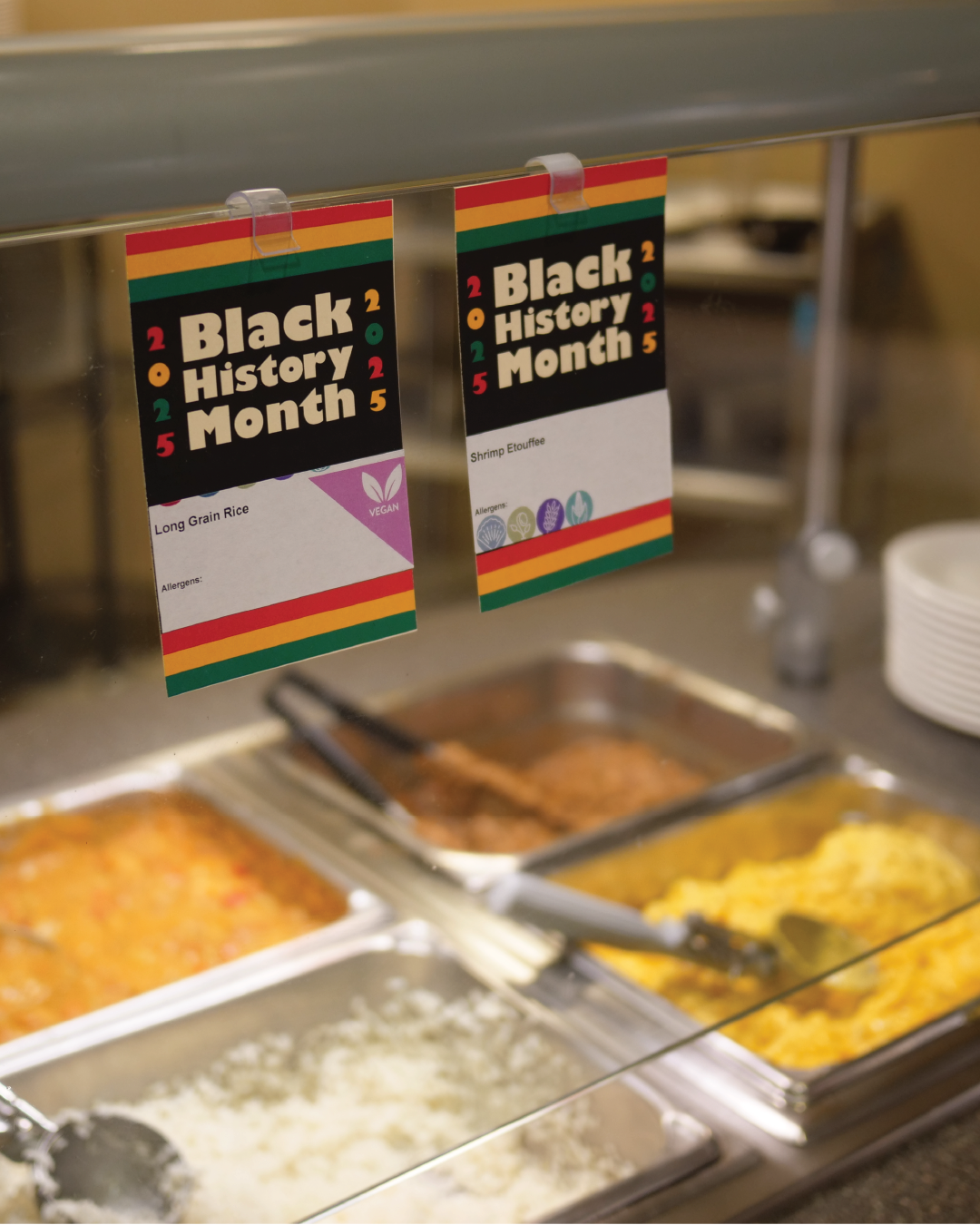 Black History Month Dinner Line Signs and Food