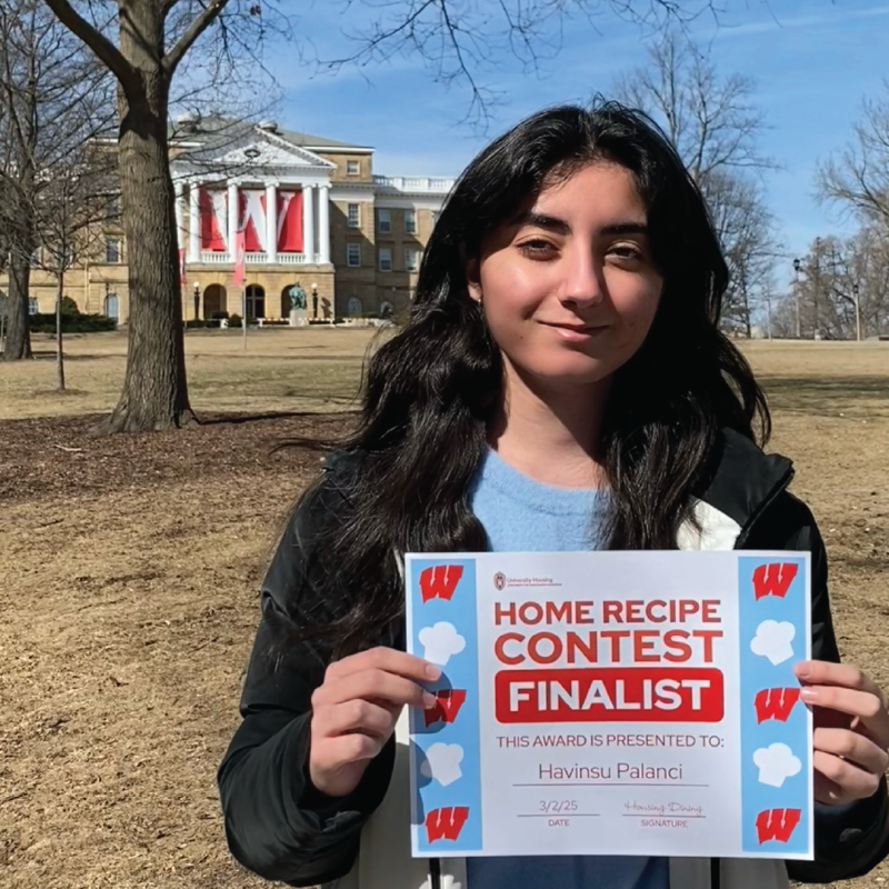 2025 Home Recipe Contest Finalist - Havinsu P posing with certificate