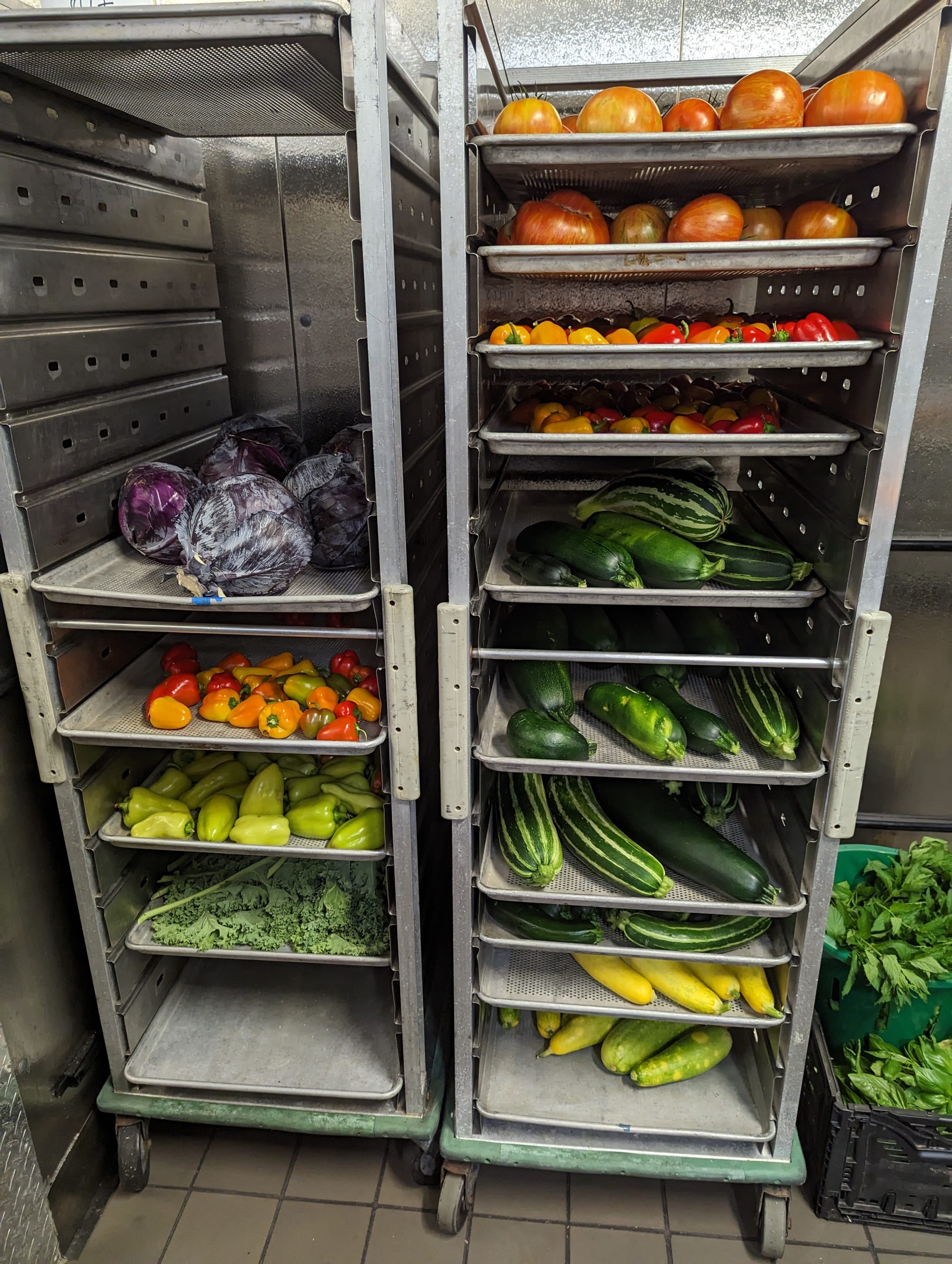 Produce from the farm ready for the dining markets