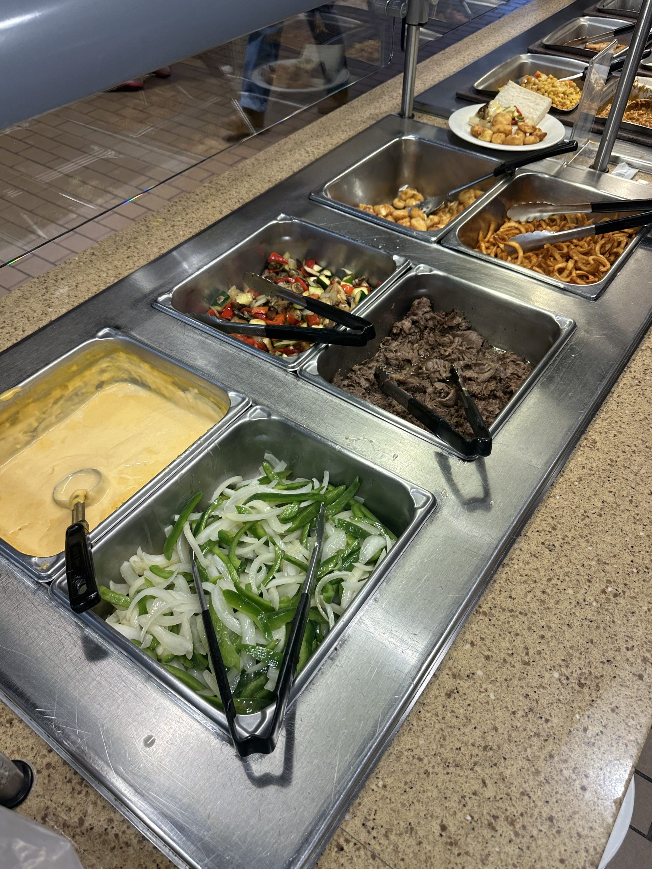 Carson's Philly Cheesesteak station