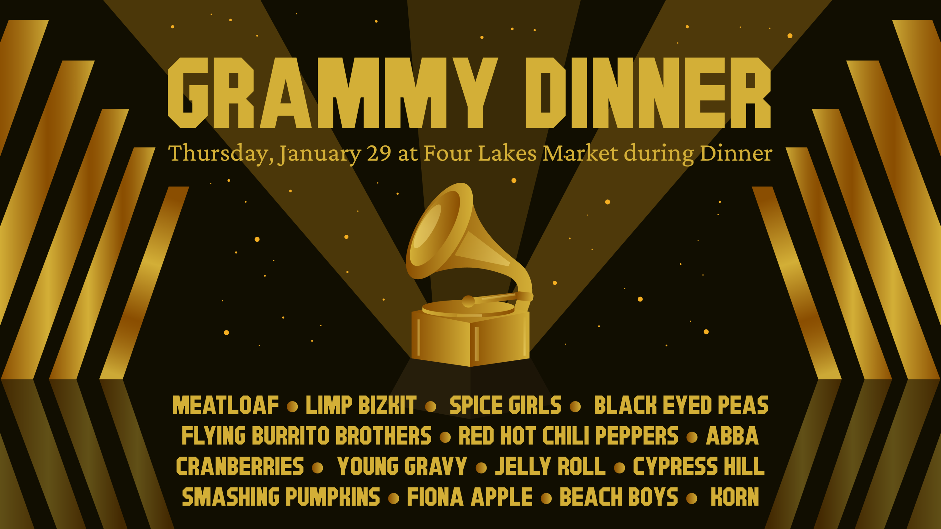 Grammy Dinner at Four Lakes special event design
