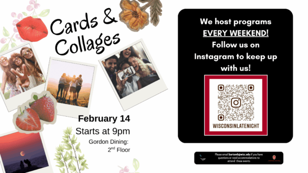 WLN Cards and Collages digital event flyer with event details and other related graphics