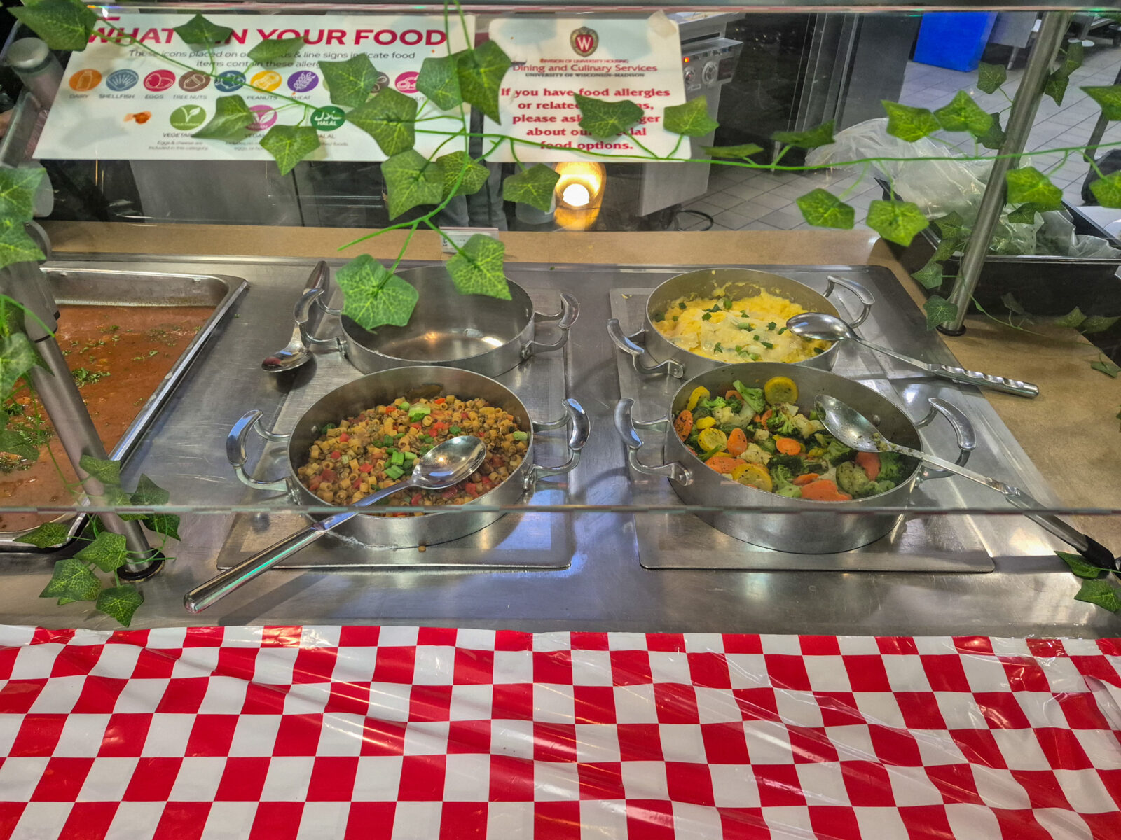 Close up of the Italian Food Day station decor and food at Gordon Avenue Market