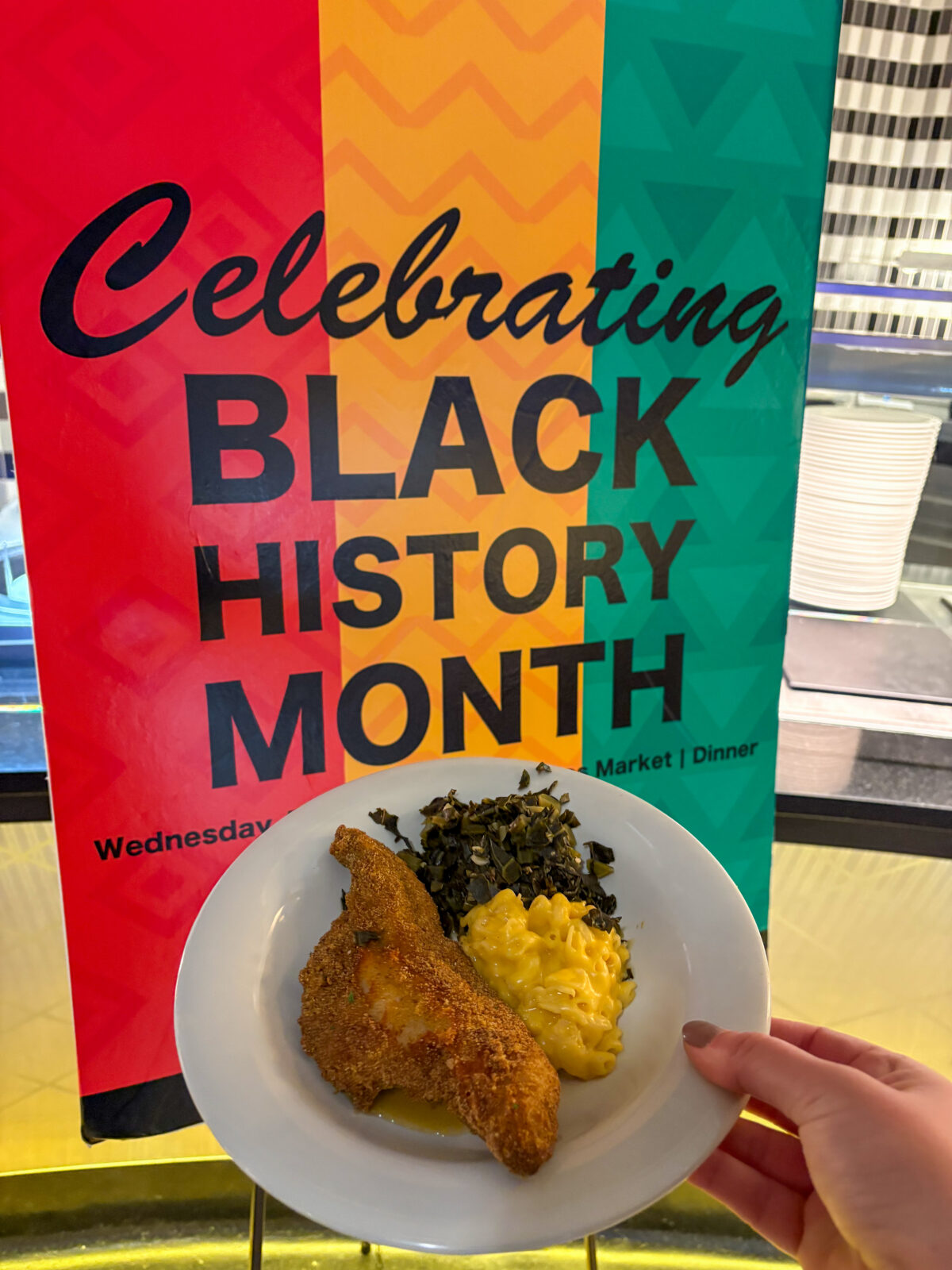 Black History Month dinner poster with a plated meal