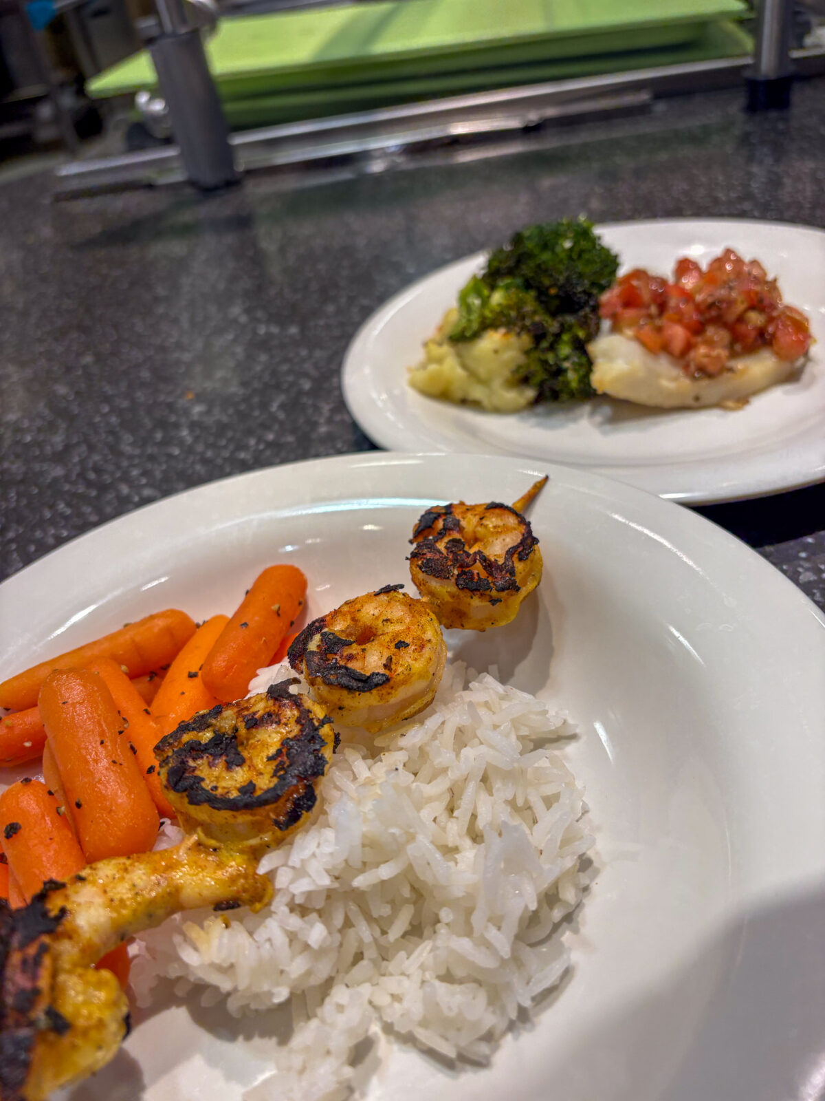 Two plated Seafood Celebration specials at Rheta's