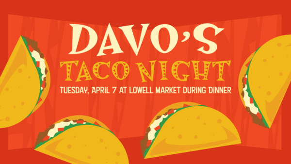 DavO's Taco Night special event design with event details