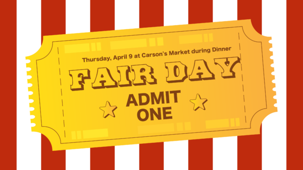 Fair Day at Carson's special event design with event details