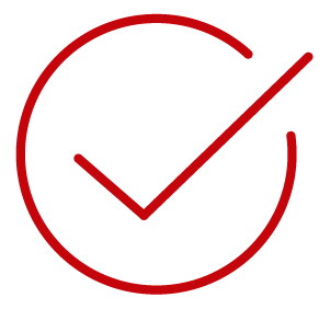 Red checkmark icon