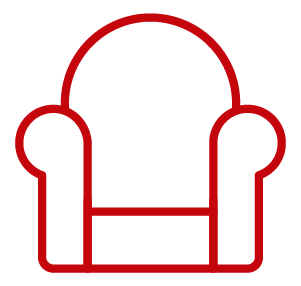 Red armchair icon
