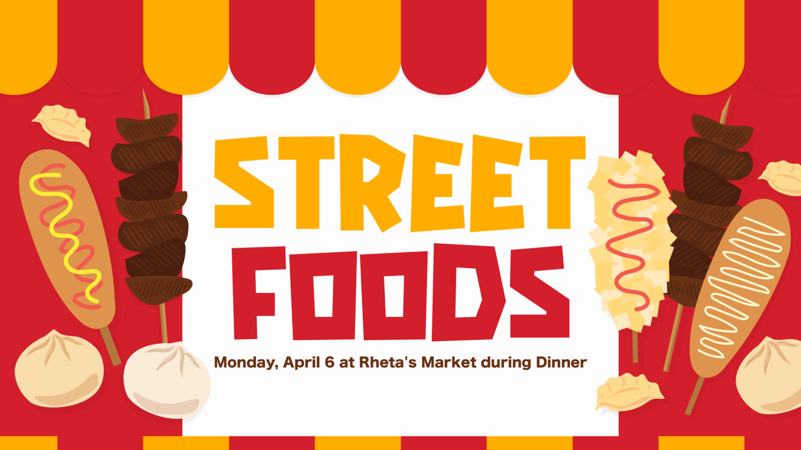 Street Foods special event design with event details