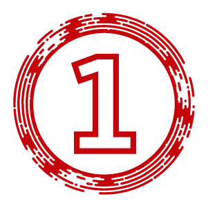 Red circle number one icon