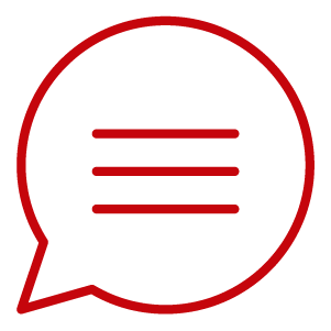 Red chat bubble icon