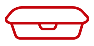 Red to-go container icon