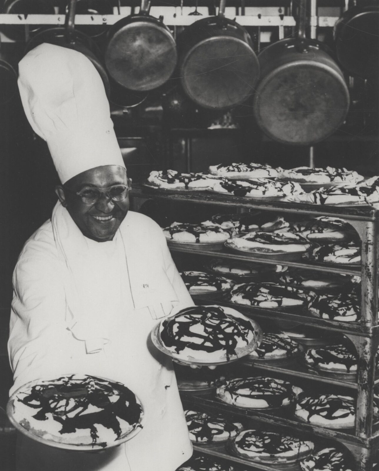 Carson Gulley poses for photo with his infamous Fudge Bottom Pie (UWDC)
