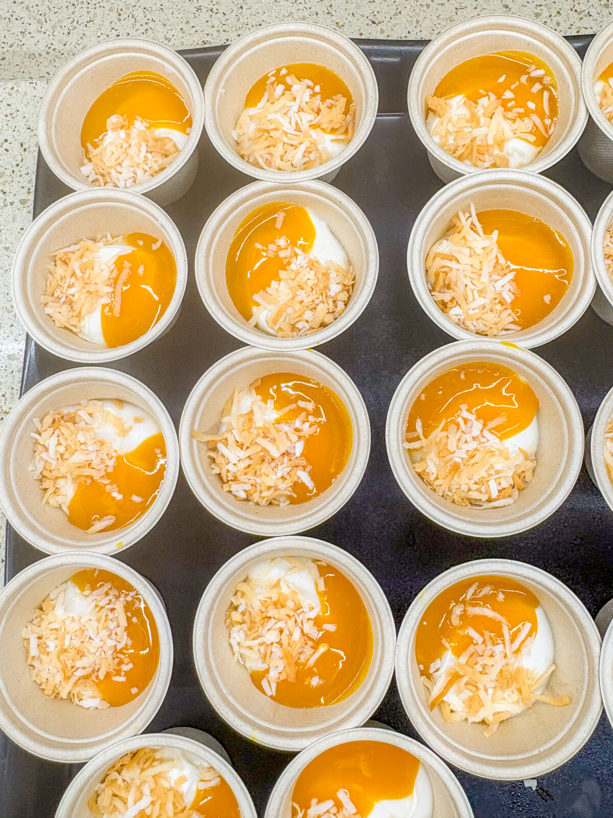Bucky's Send Off Dinner dessert specials in cups