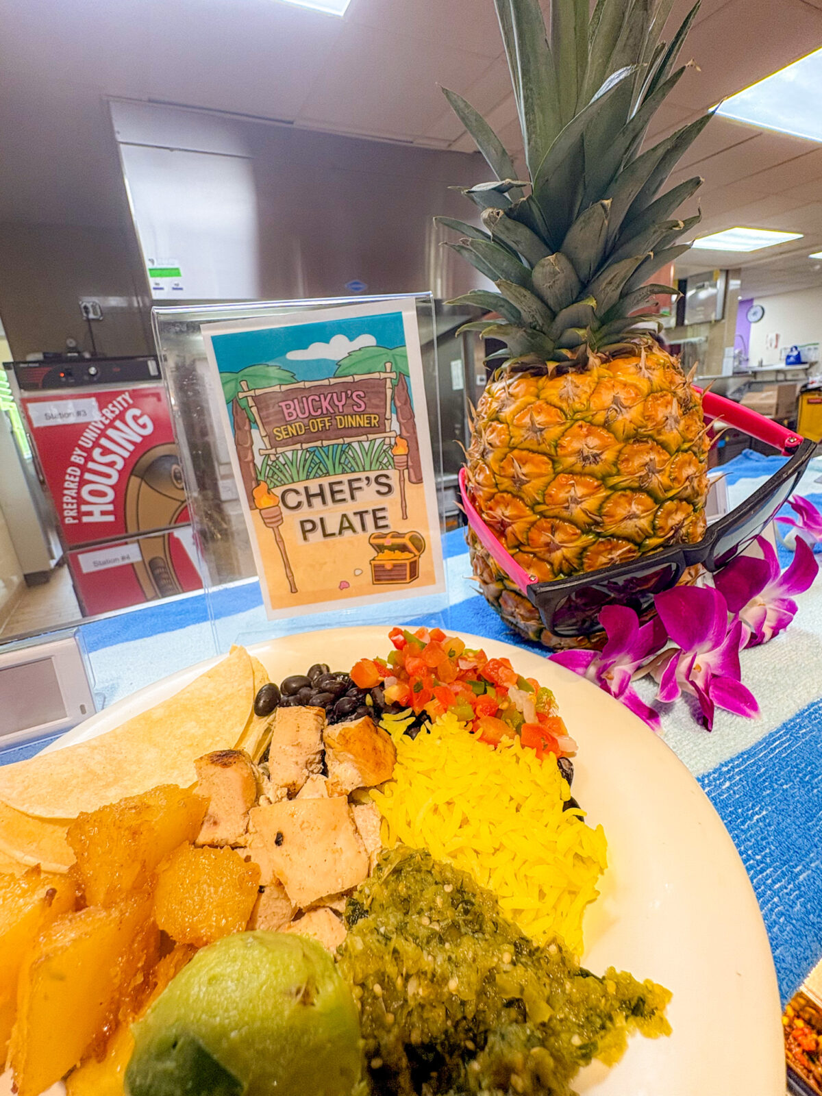 Bucky's Send Off Dinner special items on a plate