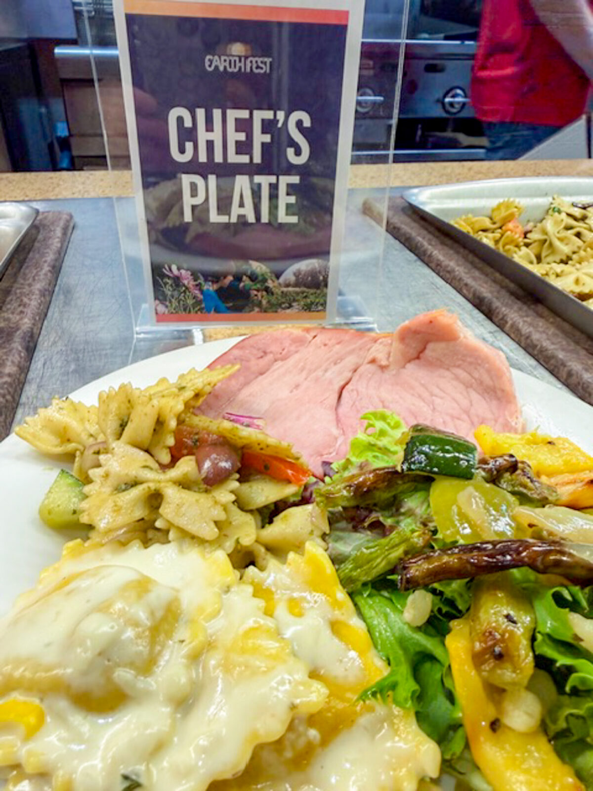 Earth Day lunch specials on a plate with Chef's Plate sign