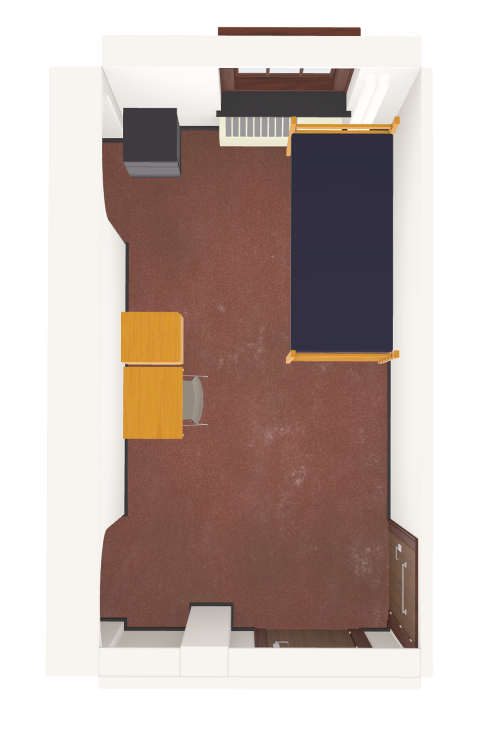 Adams Connected Triple 3D model top view