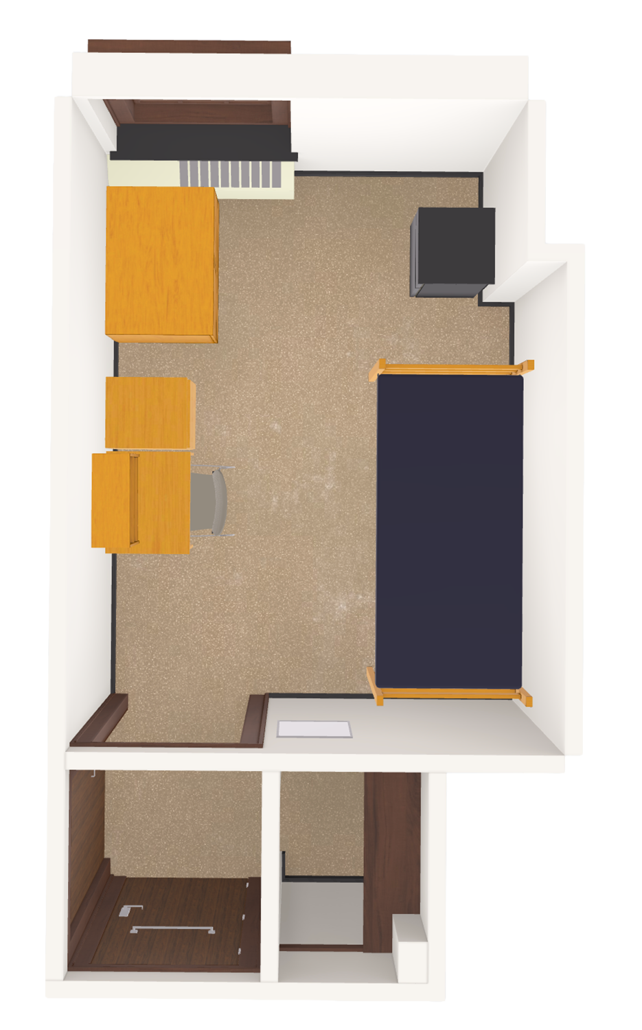 Adams Connected Triple 3D model top view