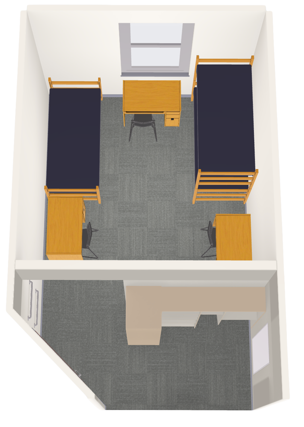 Leopold triple 3D model top view