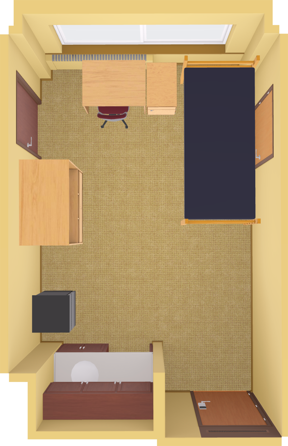 Lowell Connected Type A Triple With Bath 3D model top view