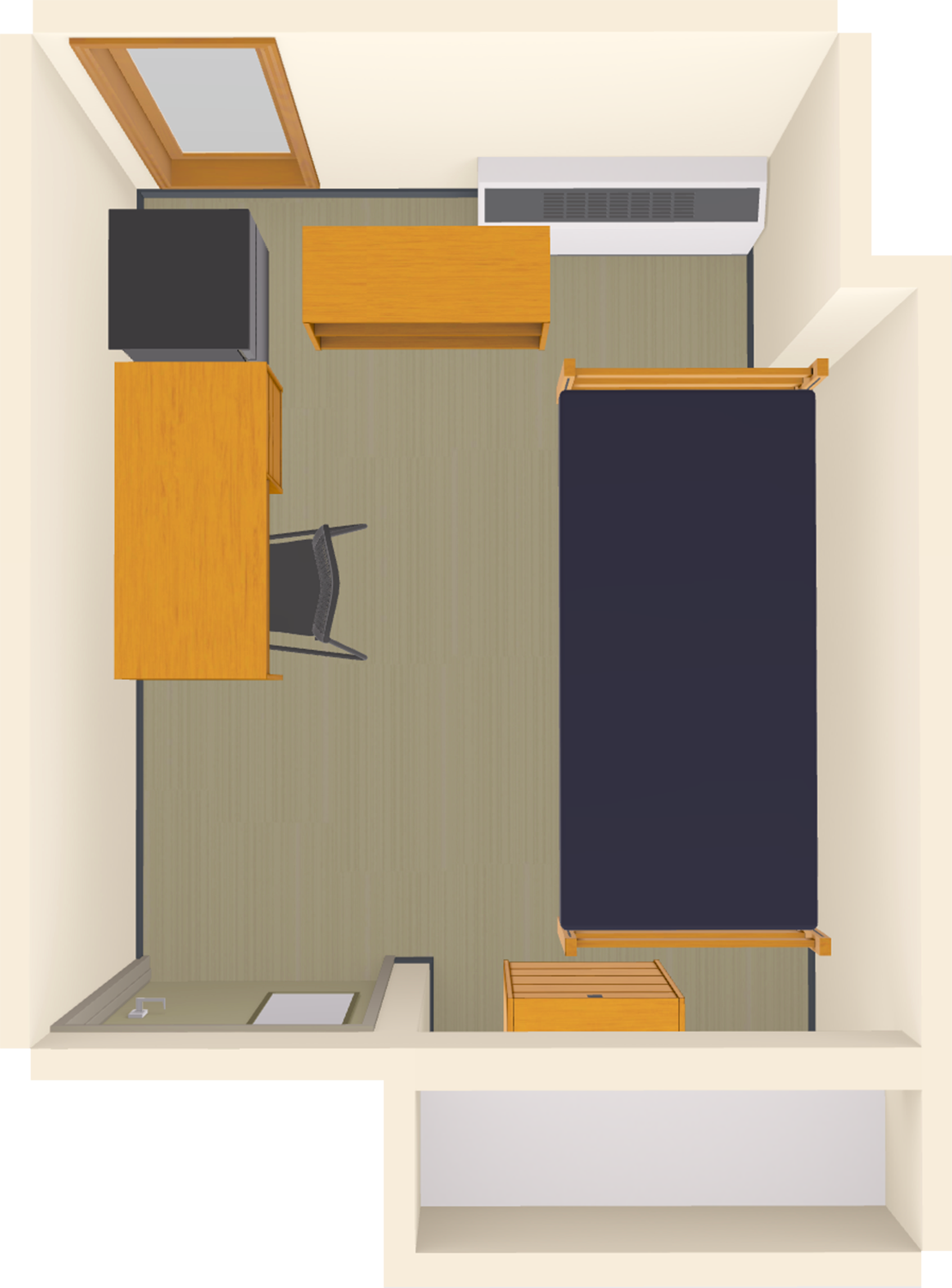 Merit Type A Single 3D model top view