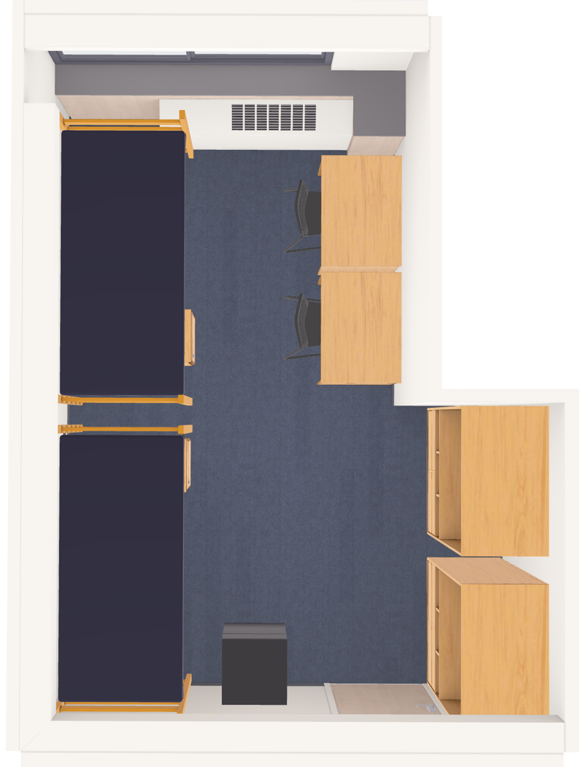 Sellery 2 Window Double 3D Model top view
