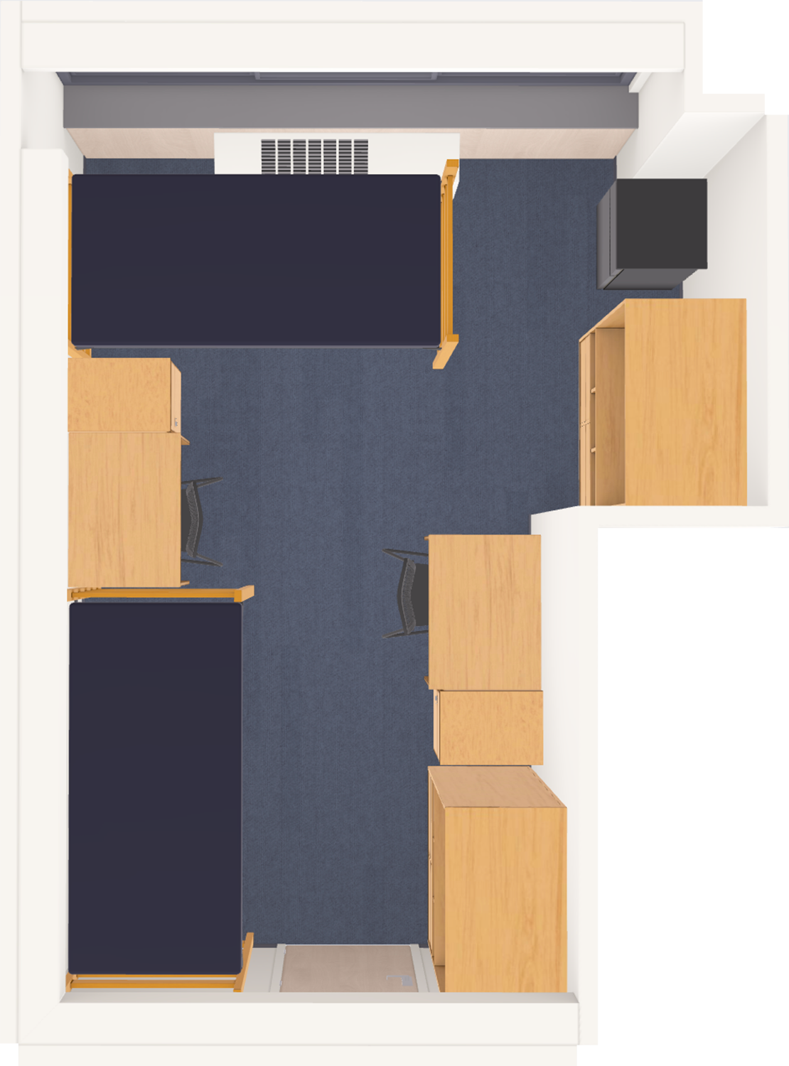 Sellery 3 Window Double 3D Model top view
