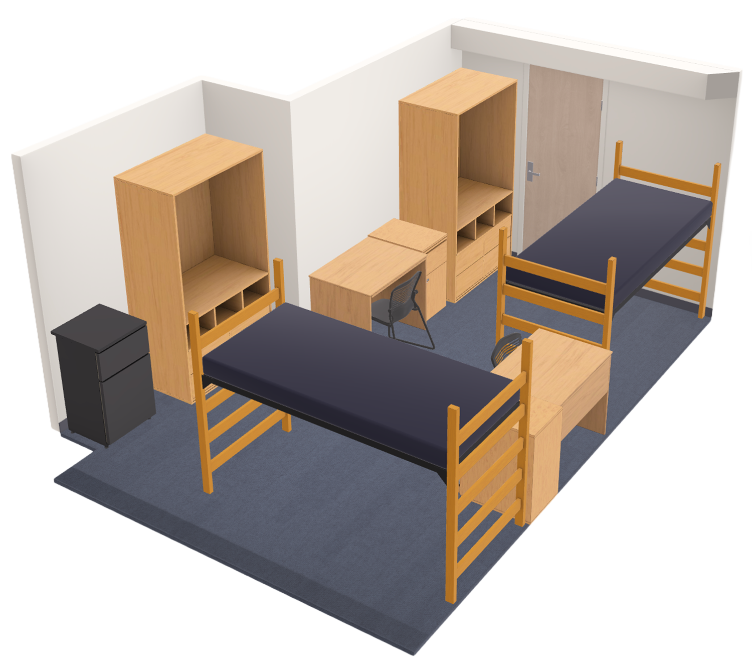Sellery 3 Window Double 3D Model side view