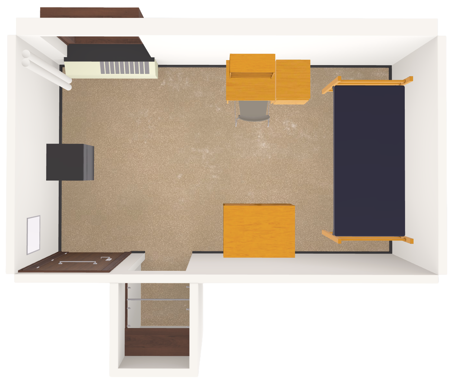 Tripp Type B Single 3D Model top view