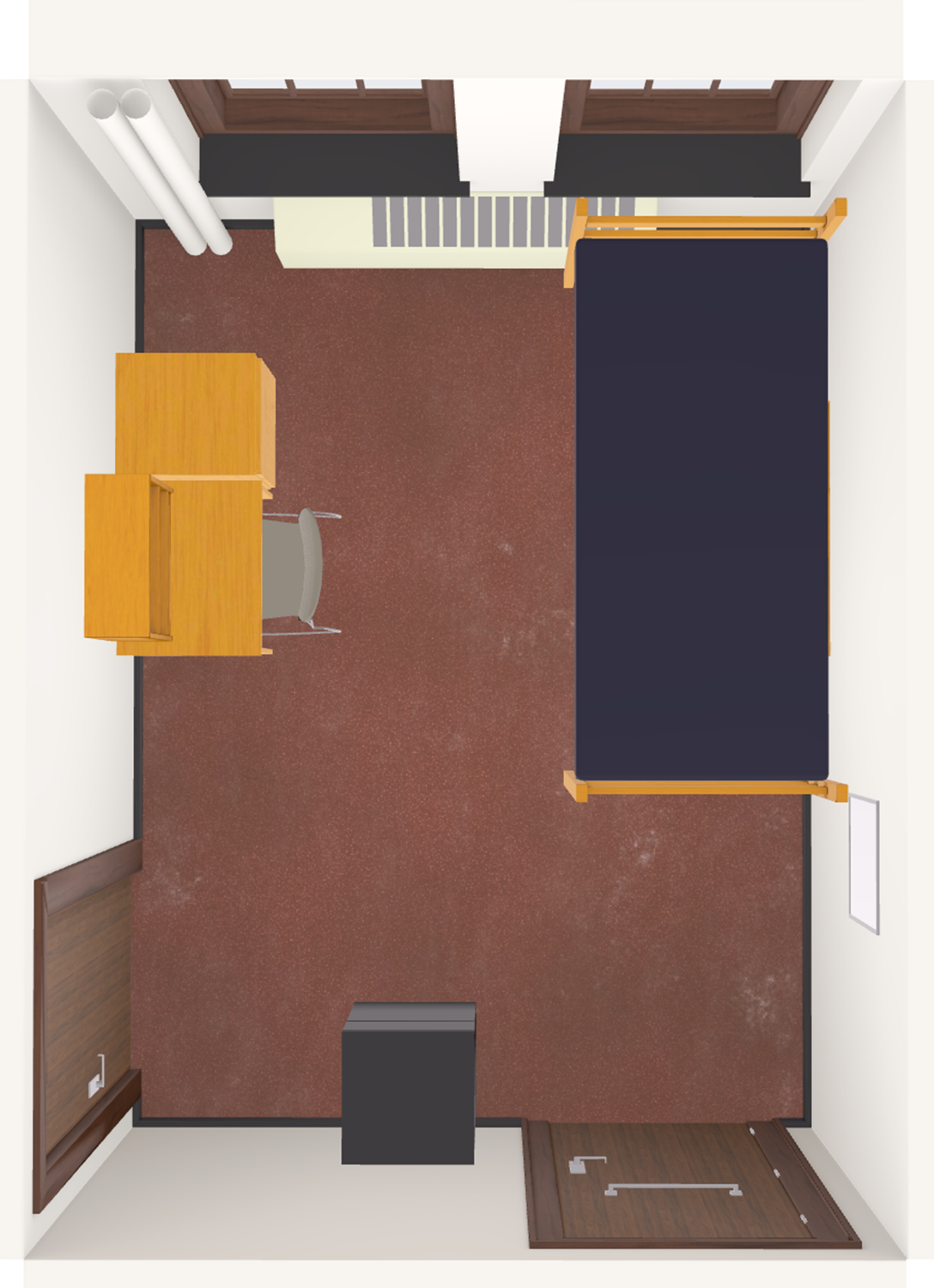 Adams Connected Type A Double 3D model top view