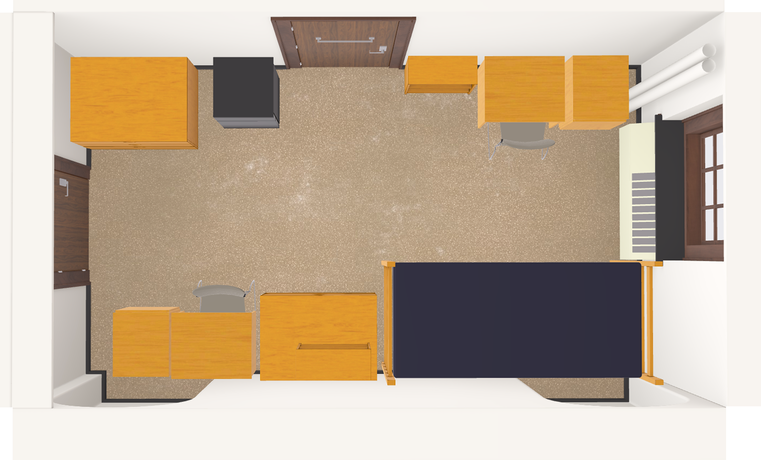 Tripp Connected Triple 3D Model top view