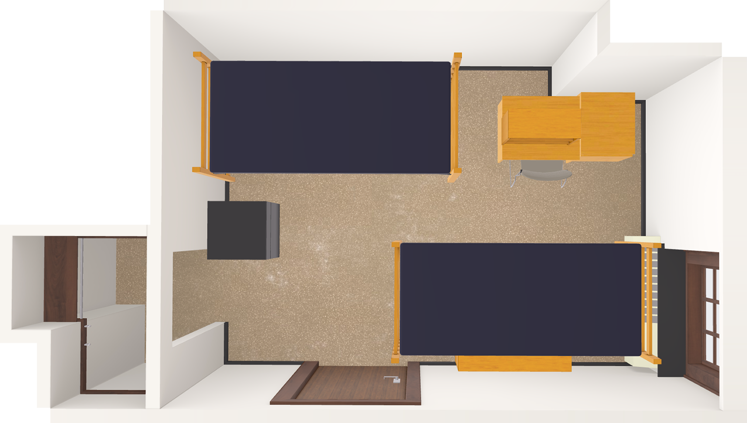 Tripp Connected Triple 3D Model top view