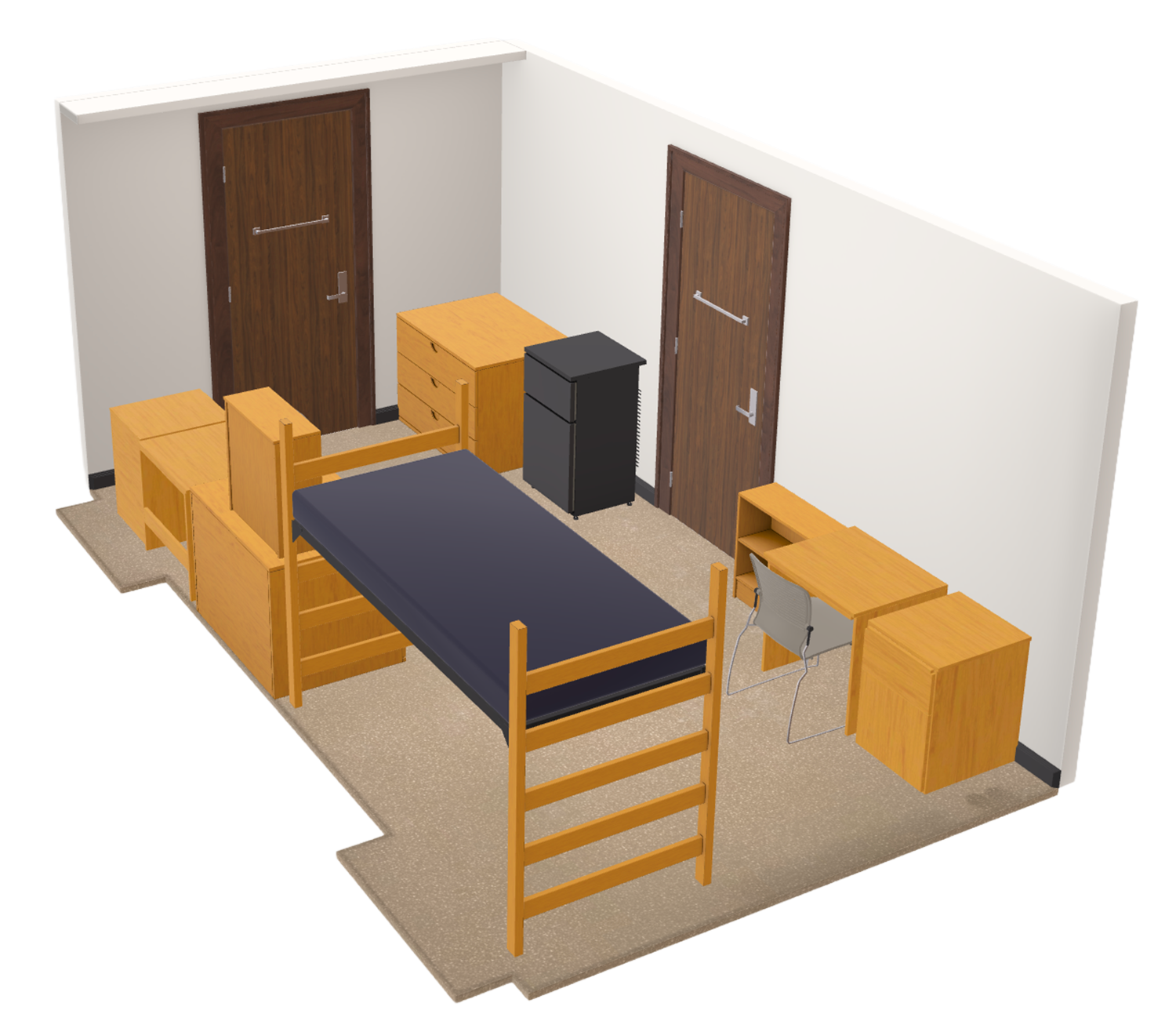 Tripp Connected Triple 3D Model side view