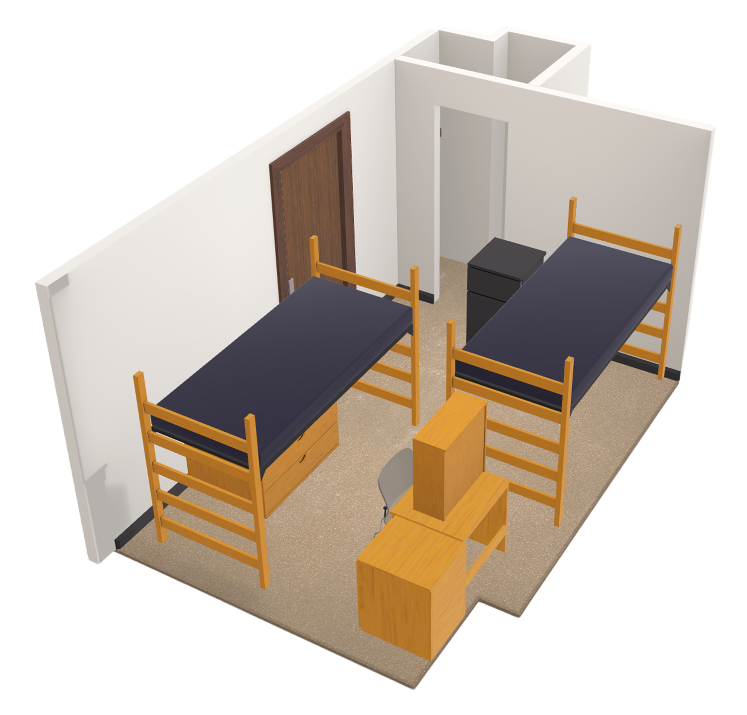 Tripp Connected Triple 3D Model side view