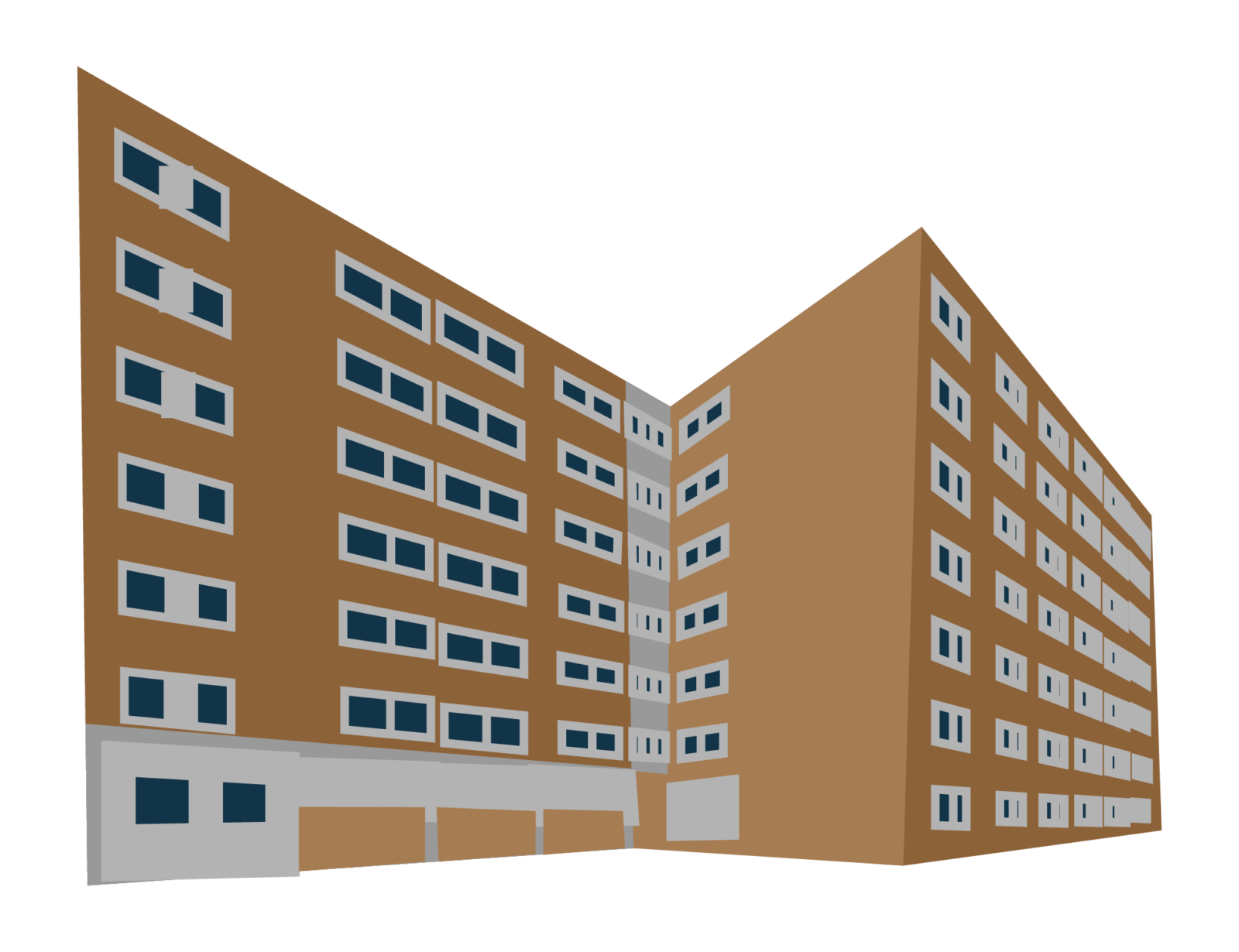 A line art drawing of Lowell Center