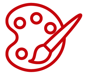 Red paint palette icon
