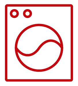 Red washing machine icon