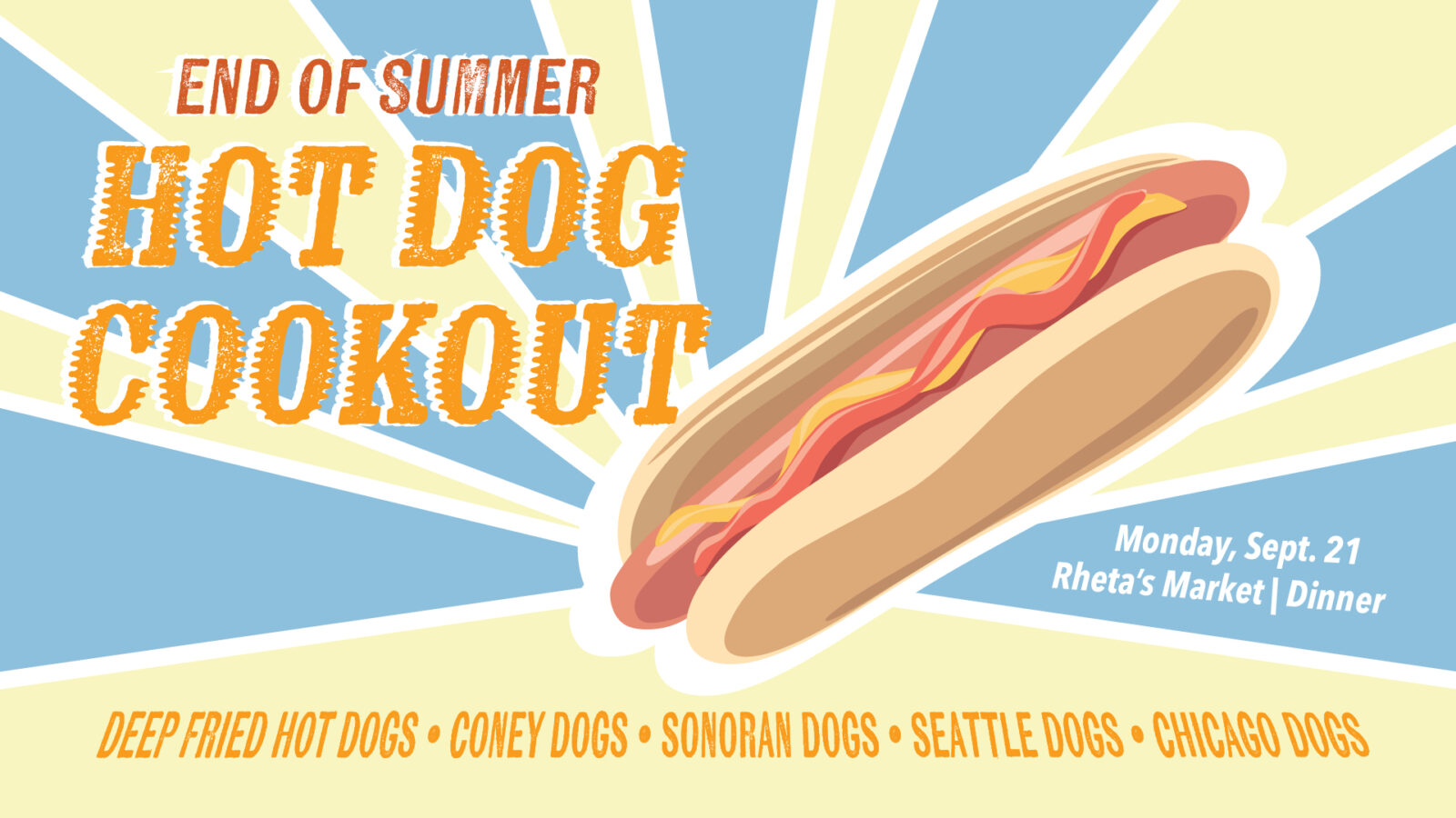 End of Summer Hot Dog Cook Out graphic design