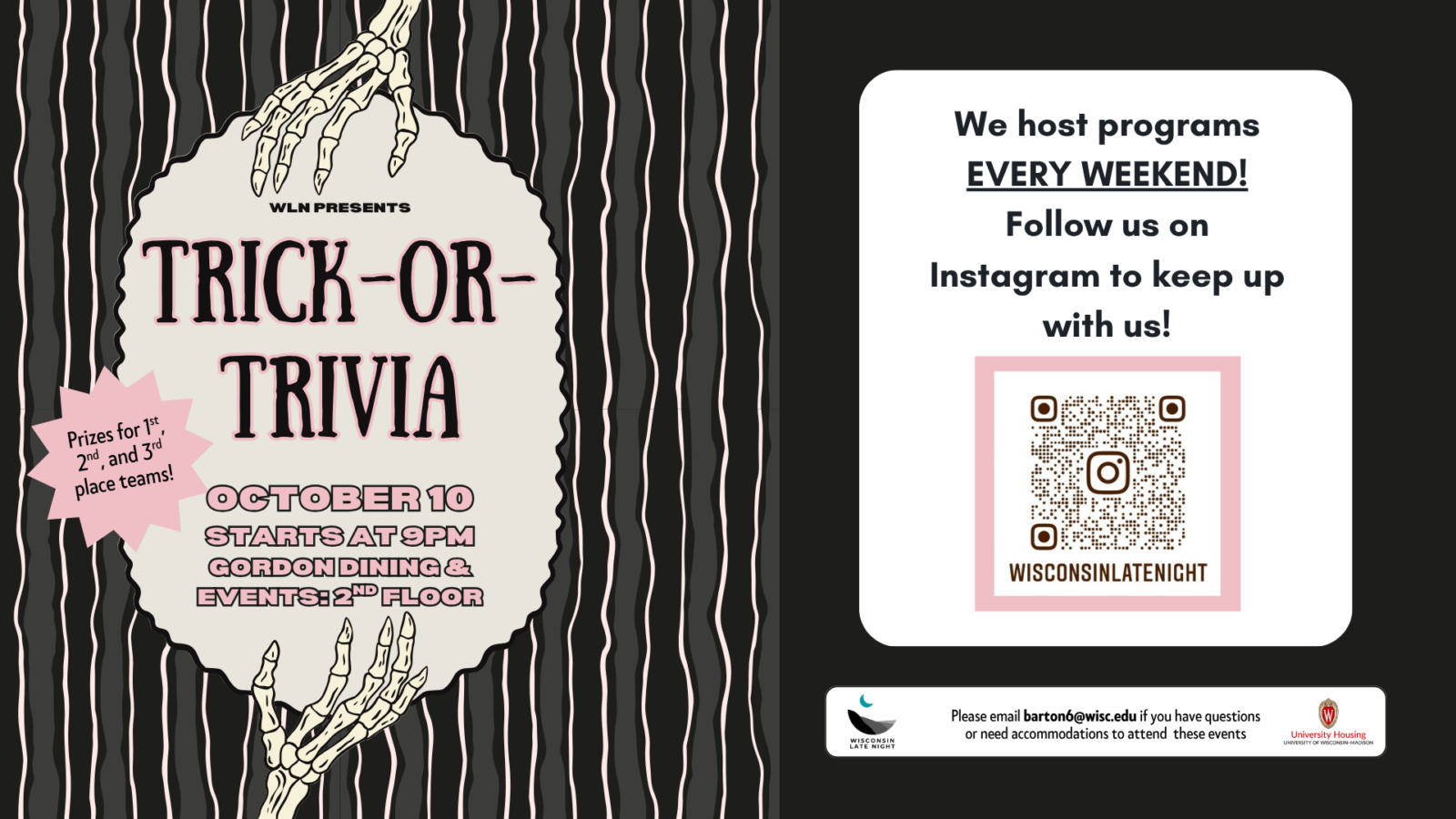 wisconsin late night trick or trivia digital event flyer