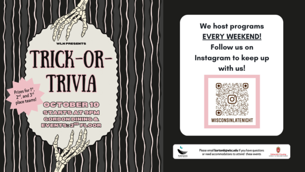 wisconsin late night trick or trivia digital event flyer