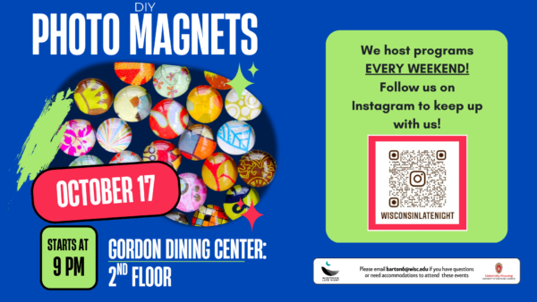 wisconsin late night DIY photo magnet digital event flyer