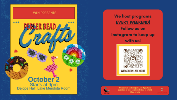 wisconsin late night digital perler bead event flyer