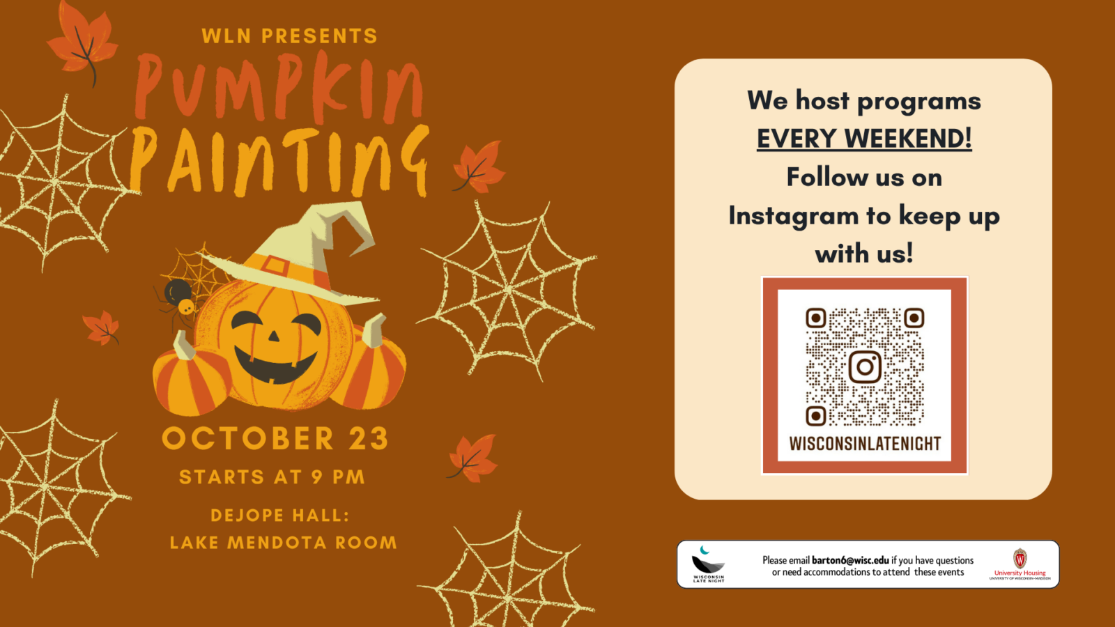 wisconsin late night pumpkin painting digital event flyer