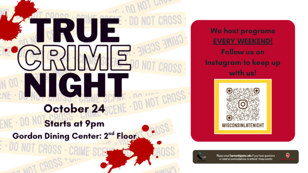 wisconsin late night true crime digital event flyer