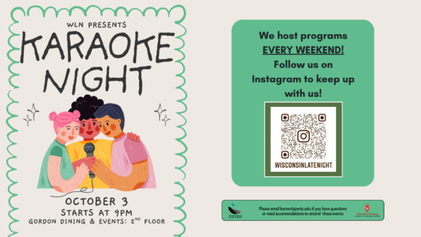 wisconsin late night digital karaoke night event flyer