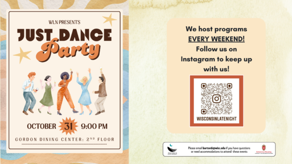 wisconsin late night just dance party digital event flyer